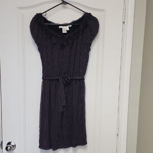 Max Studio Black and White Dotted Midi Dress